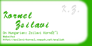 kornel zsilavi business card